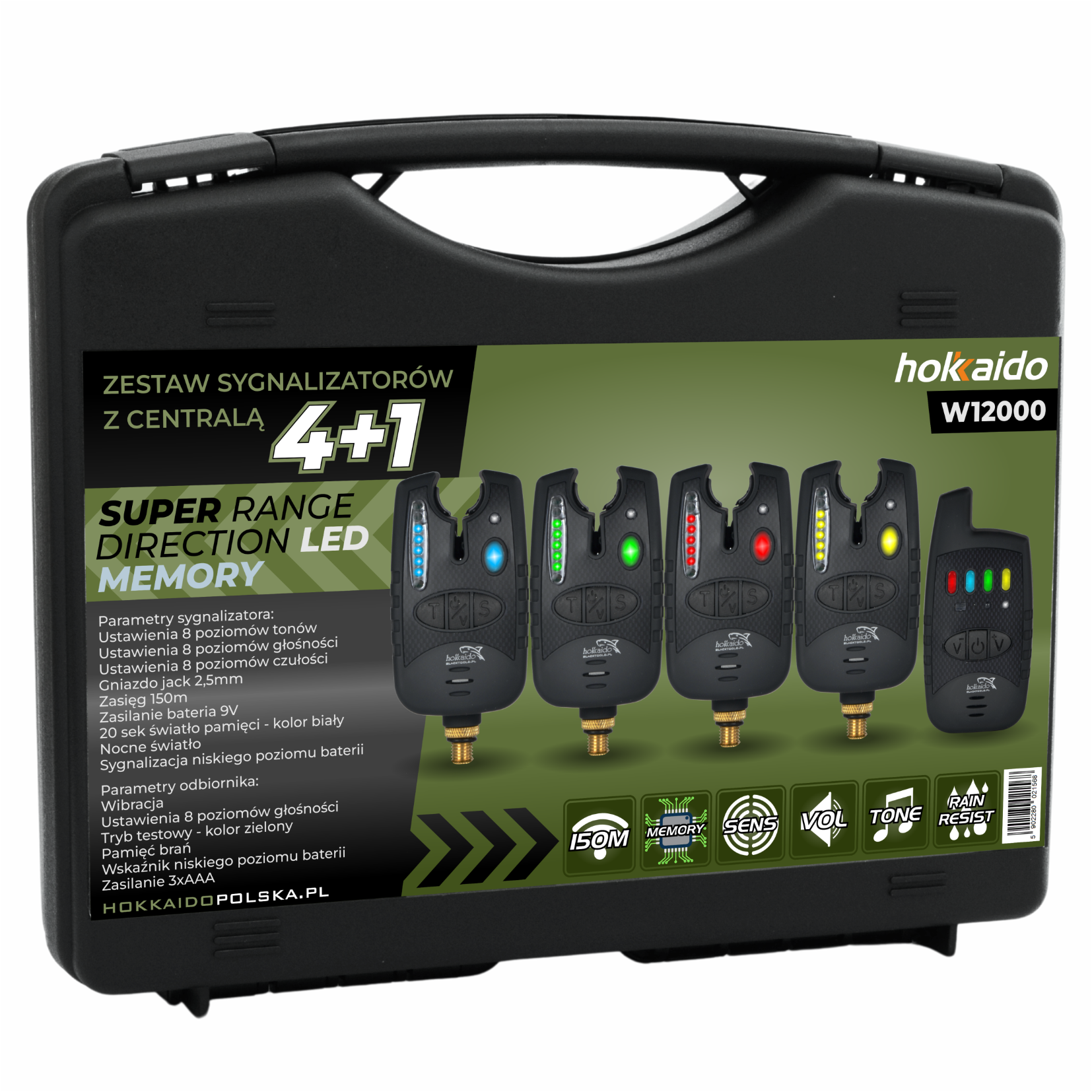 Kalastusäratuse komplekt 4+1 Hokkaido juhtseadmega karbis