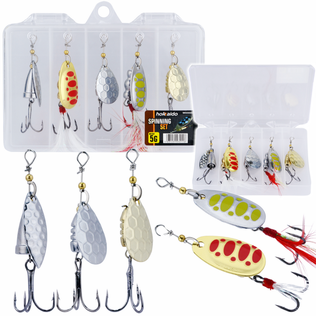 5 tk mitmevärvilised 5g Hokkaido spinninglandid karbis