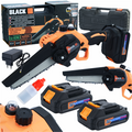 Cordless Chainsaw 150mm 21V 2Ah with 2 Batteries and Lubrication