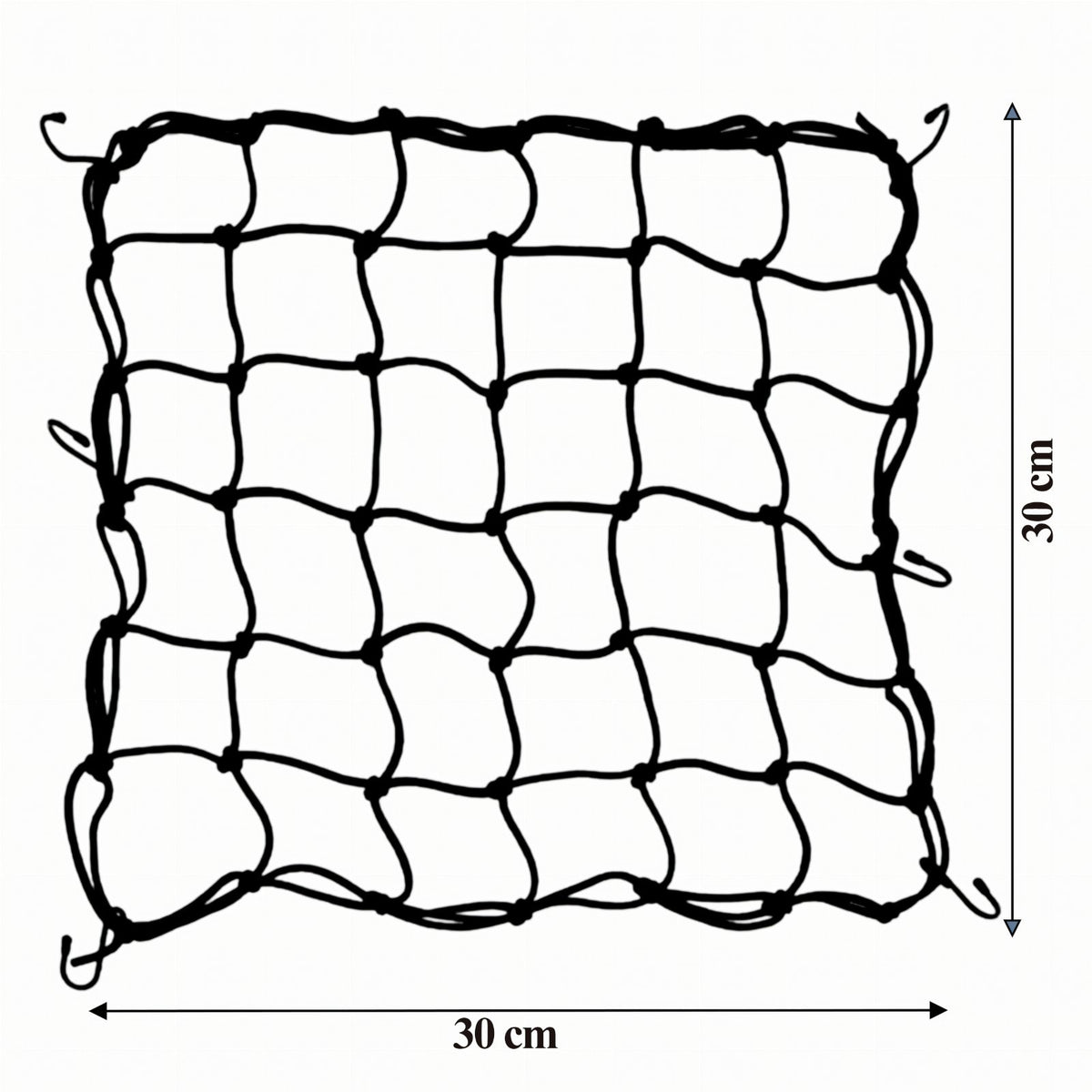 Elastne pagasivõrk 6 konksuga 30 × 30 cm RC-K-1991