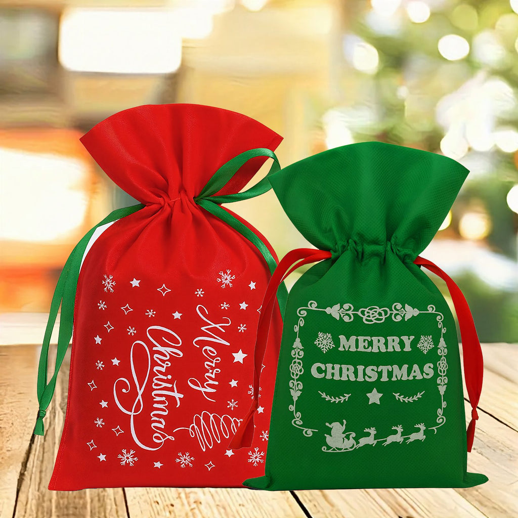Set of 8 Decorative Holiday Gift Bags with Ribbon 8 pcs