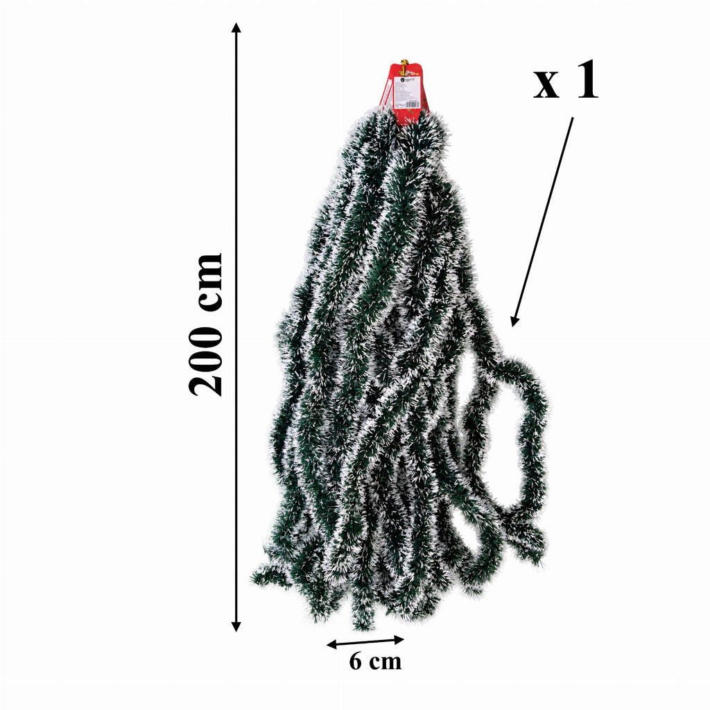 Roheline ja valge läikiv jõulugirlandikett 2 m × 6 cm, 1 tk RC-K-2662