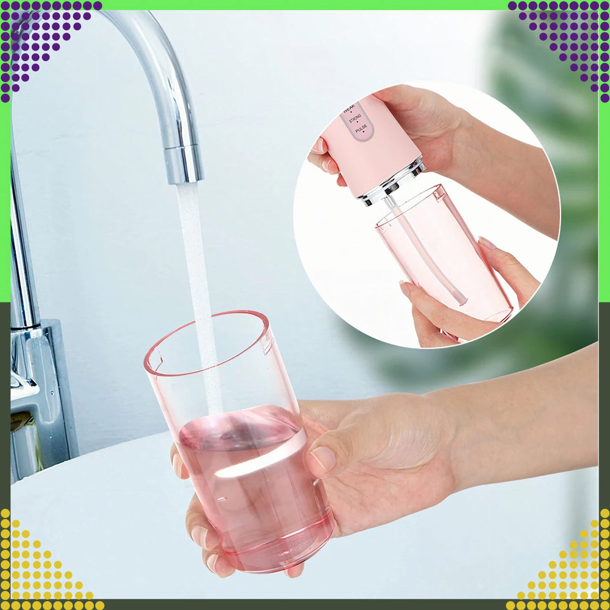 Cordless Dental Water Flosser with 4 Nozzles and 3 Modes 220 ml