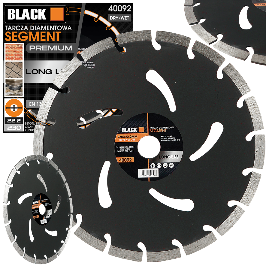 Segmenttüüpi teemantketas betoonile P230mm x 22.2 segment
