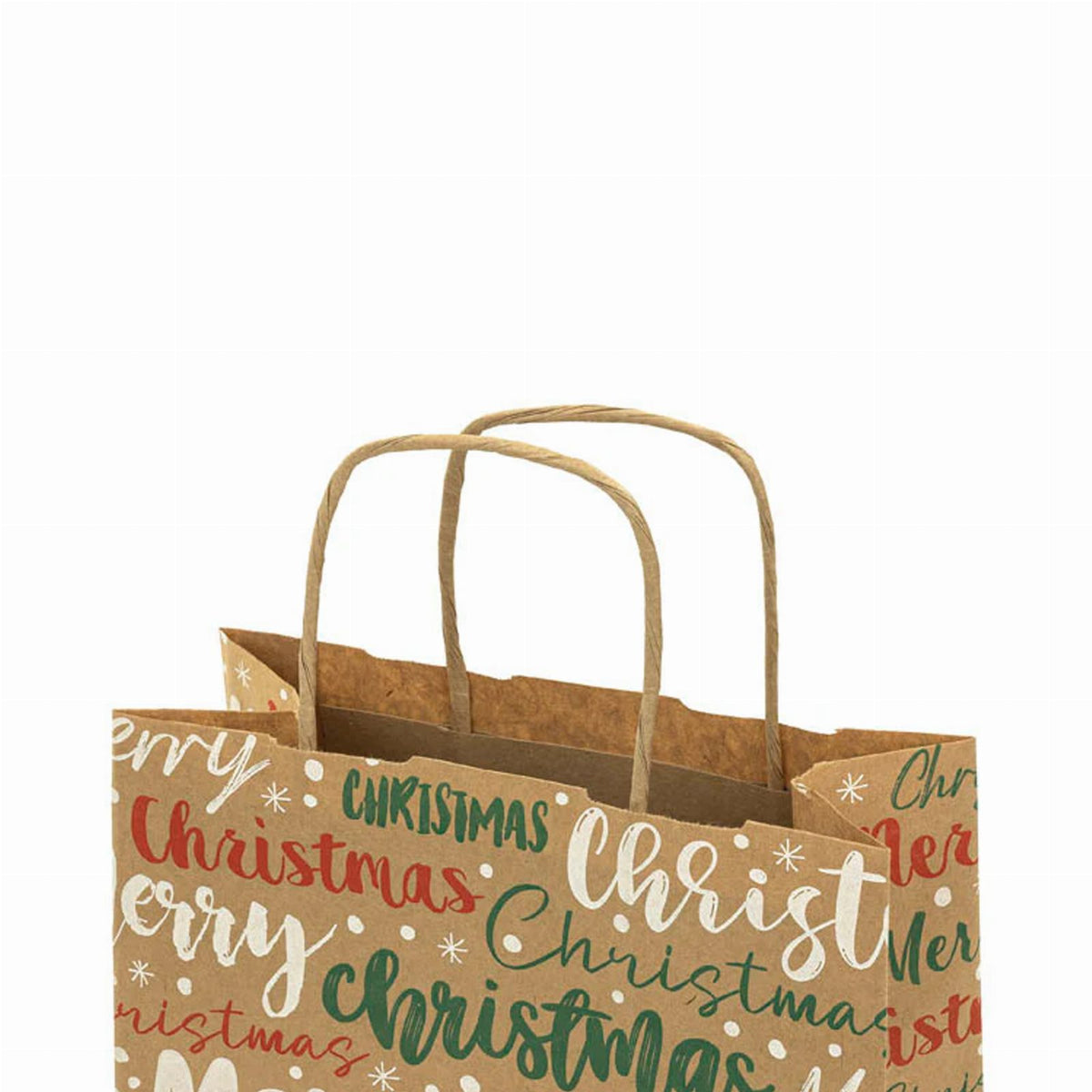 Beige Merry Christmas Gift Bags 25 pcs