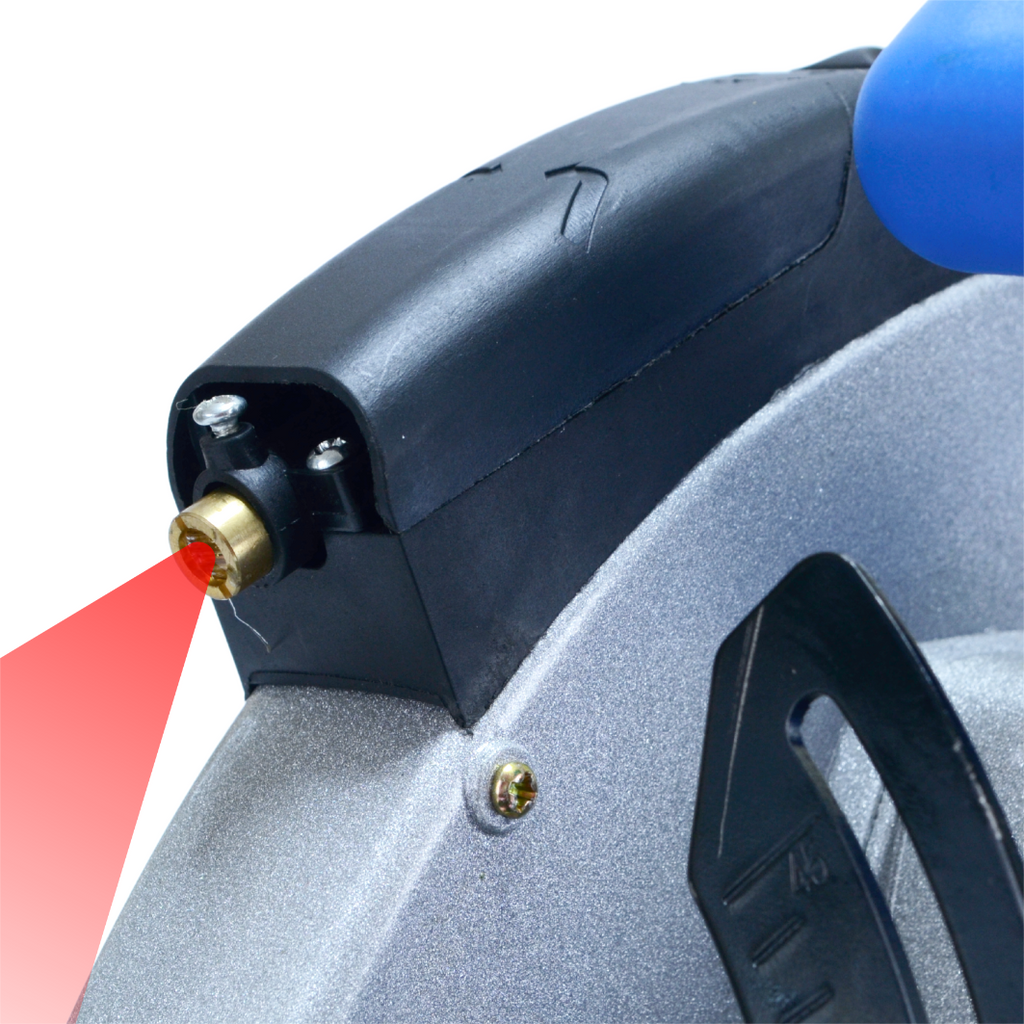 Võimas käsitsi kasutatav puidusaag laserjuhiku ja kaldlõikuriga