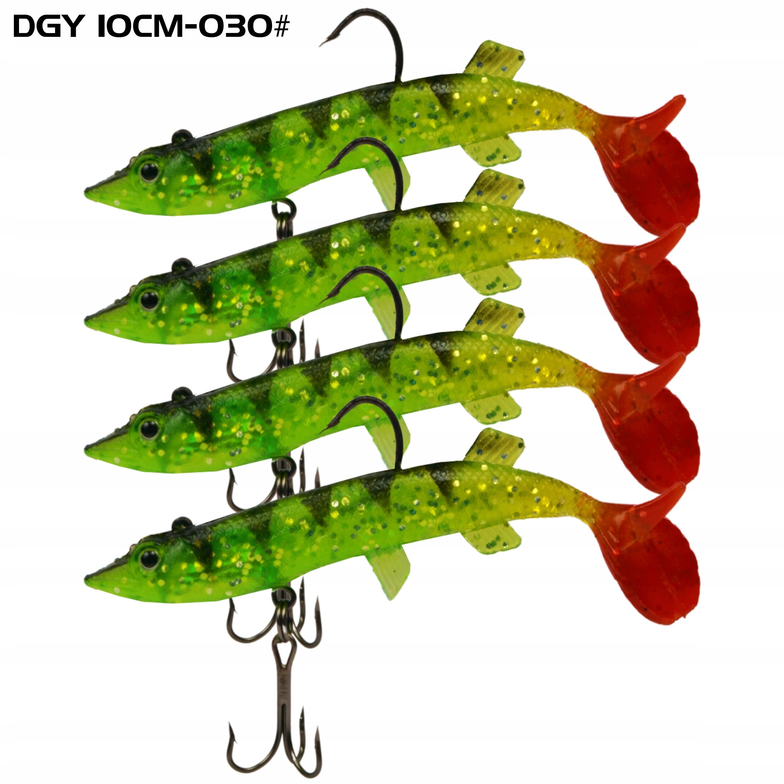 Reinforced Pike Soft Baits Set 10cm 4 Colors 16pcs