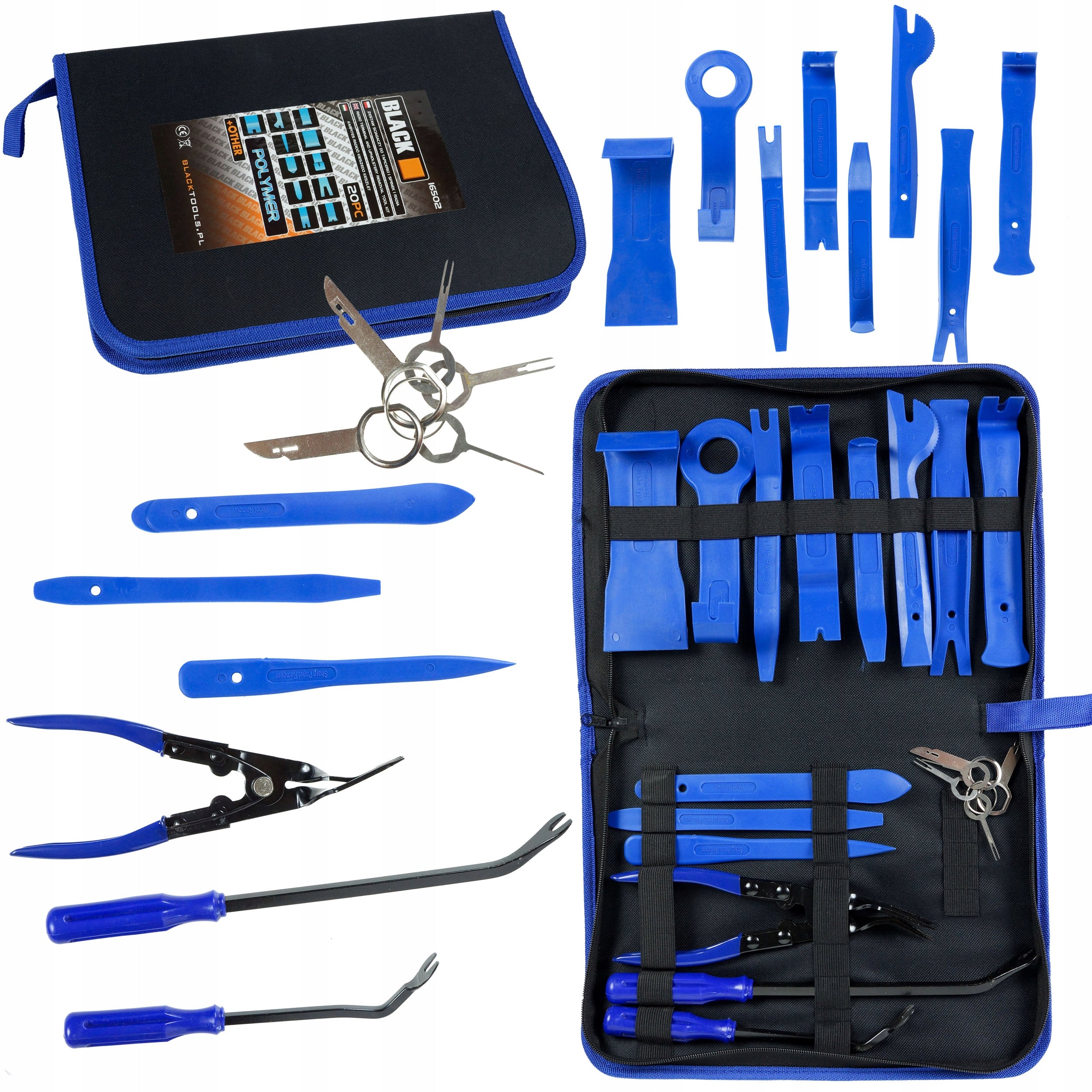 20-osaline Black polstrieemaldus- ja tõmbetööriistade komplekt