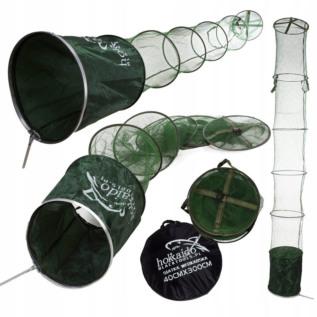 Kummist kalavõrk 3m x 40cm käepideme ja kattega