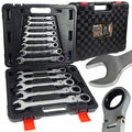 Set of 13 Combination Ratchet Wrenches 8-32mm Black