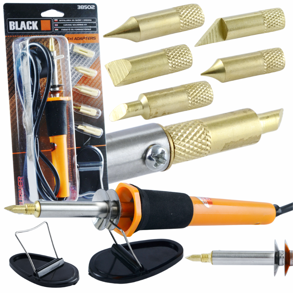 Elektriline eemaldaja naha, puidu, korgi jaoks – 6 tk, Black