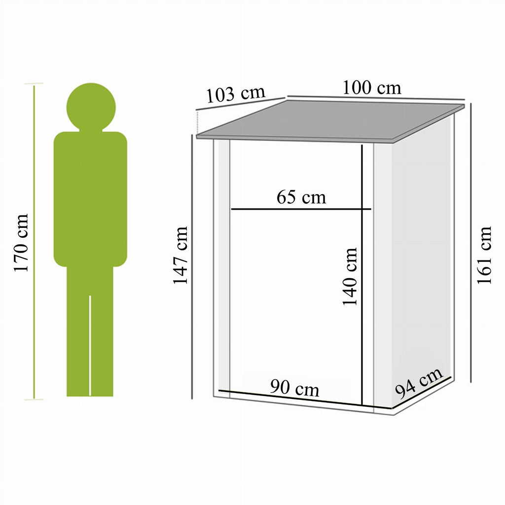 Metal Garden Tool Shed 160x98x103cm