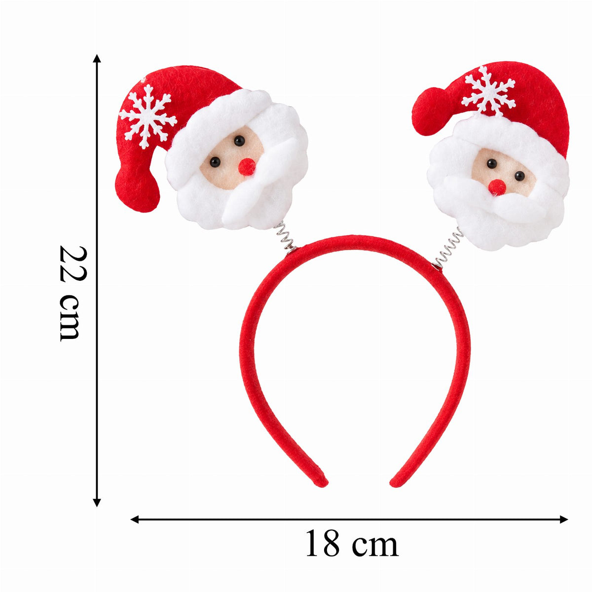 Red Santa Claus Christmas Headband with Spring