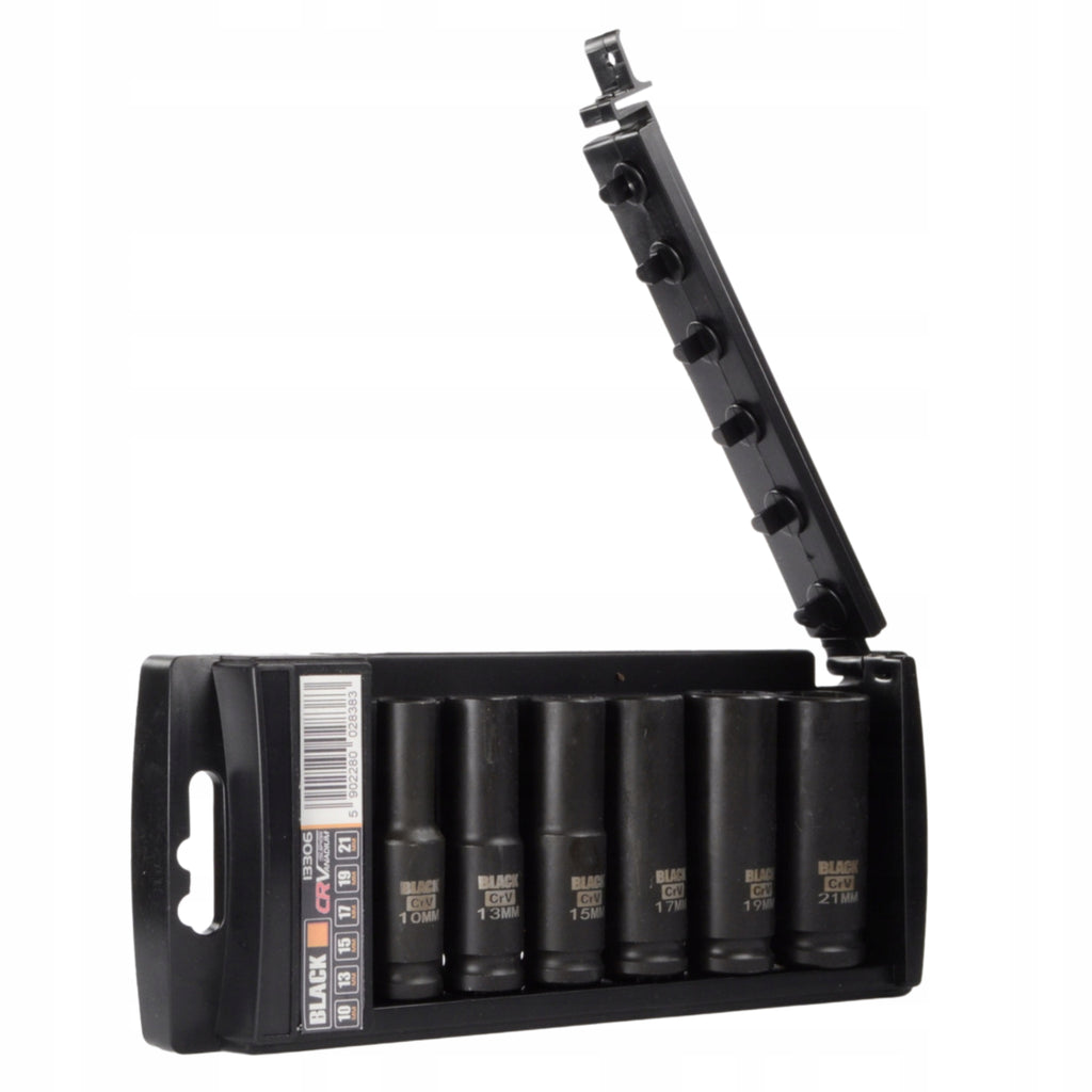 Professionaalne 1/2" löökpadrunite komplekt BLACK 10-21 mm 6 tk