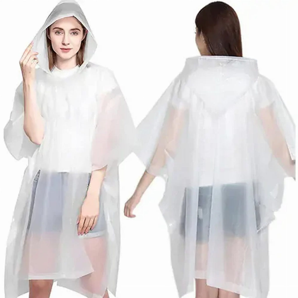 Universal Size Waterproof Rain Poncho with Hood Fish Pattern