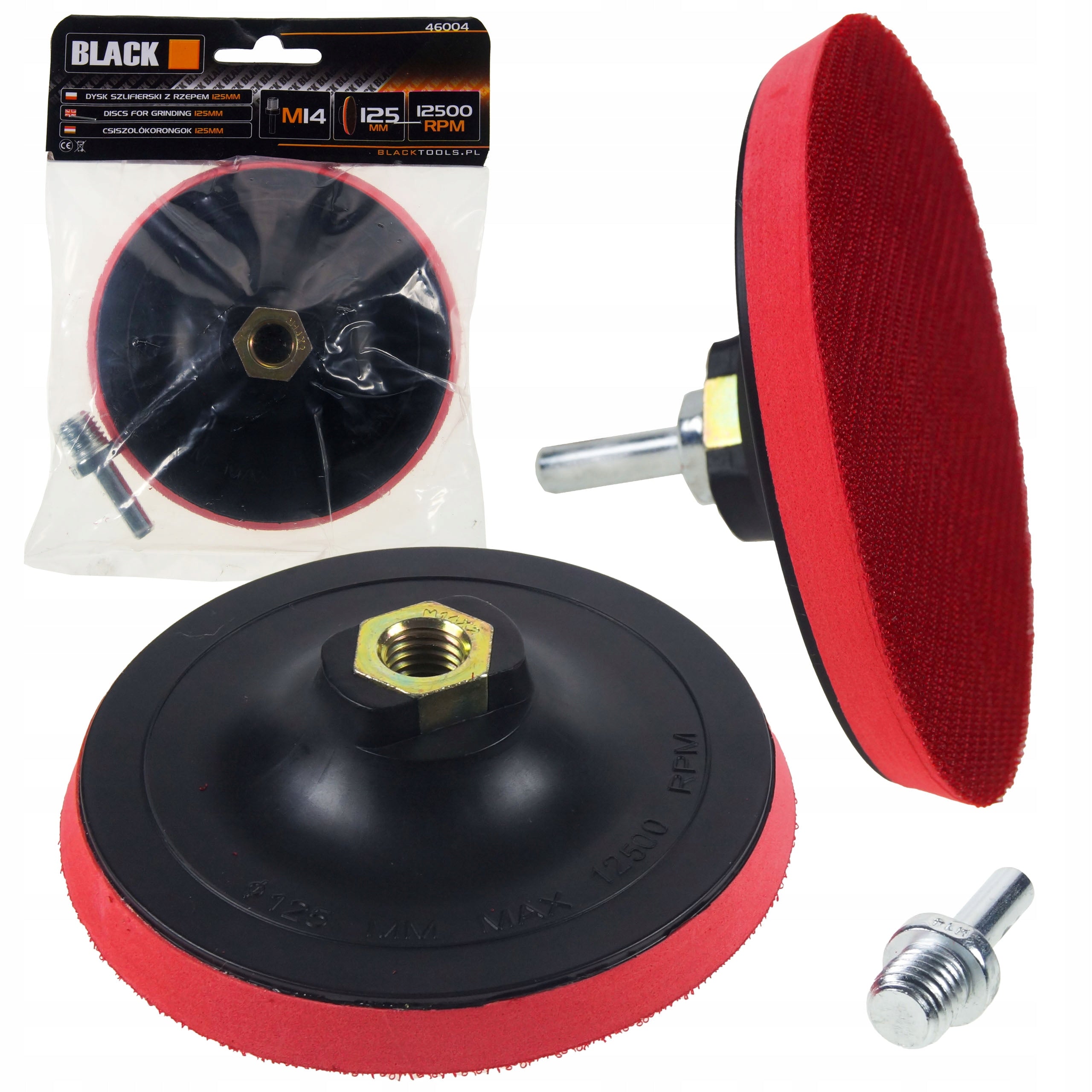 Eurodysk 125mm M14Z Drill Adapter Black Velcro Polish Pad
