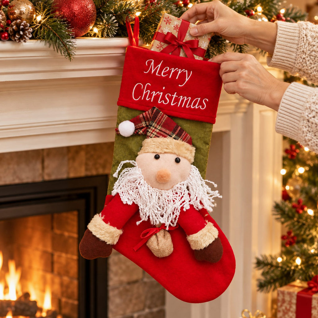 Santa Boot Christmas Gift Stocking 1 pc