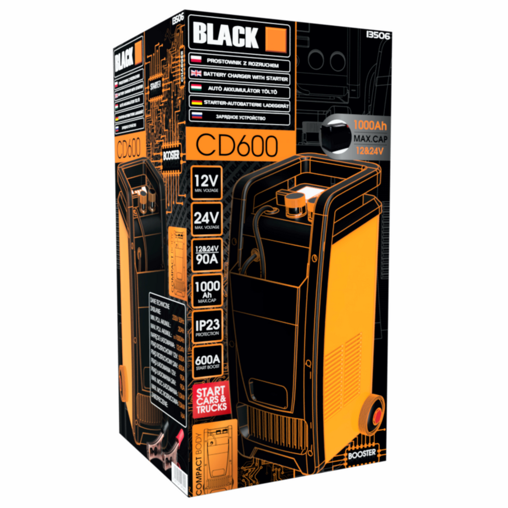 Battery Charger with Starter Function for 12V and 24V 600A Batteries