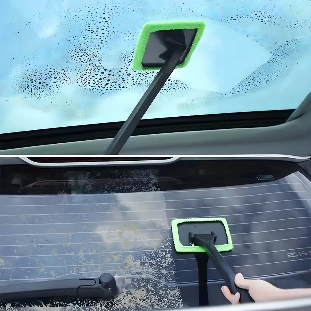 Auto ja koduakna puhastushari mikrokiu ja pika varrega