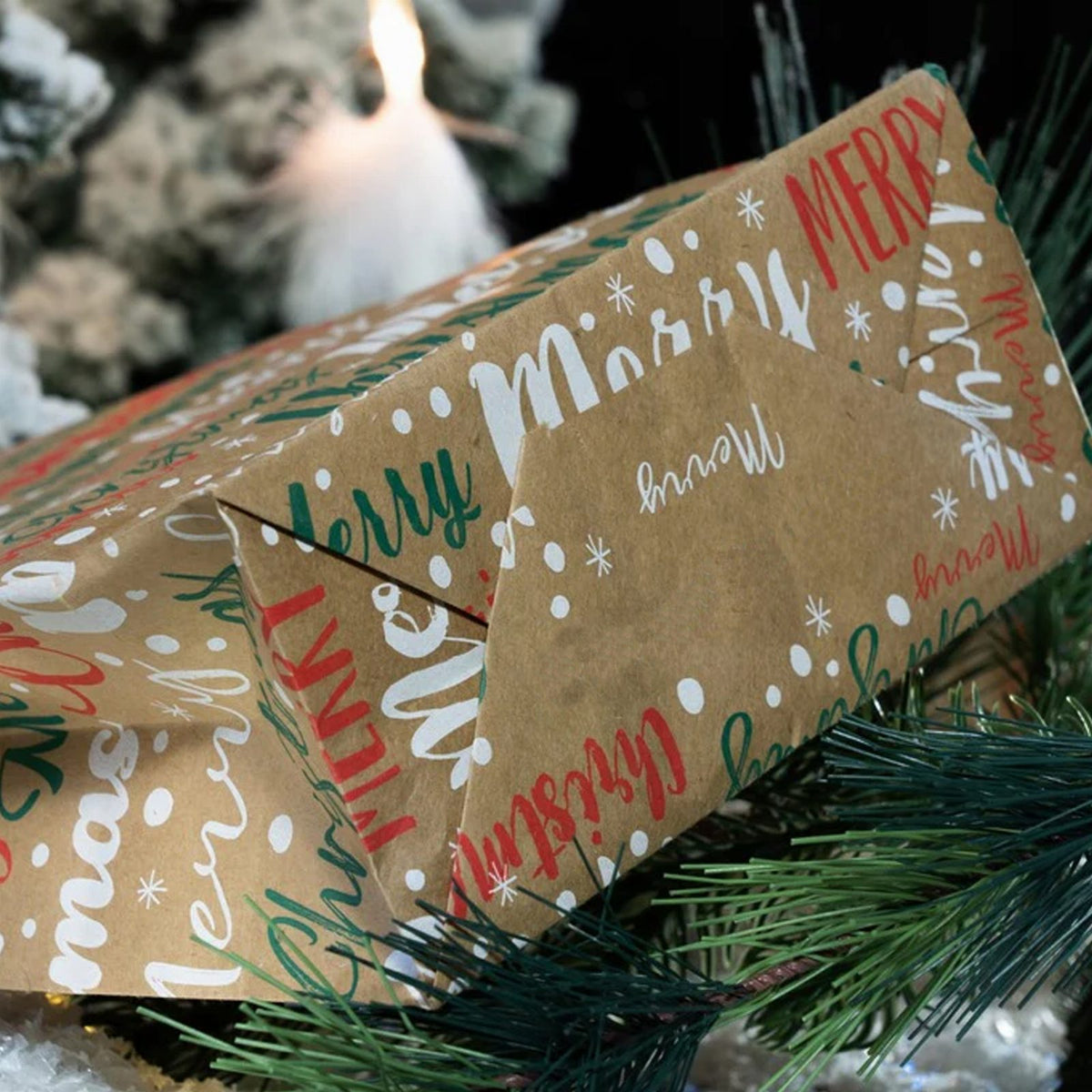 Beige Merry Christmas Gift Bags 25 pcs