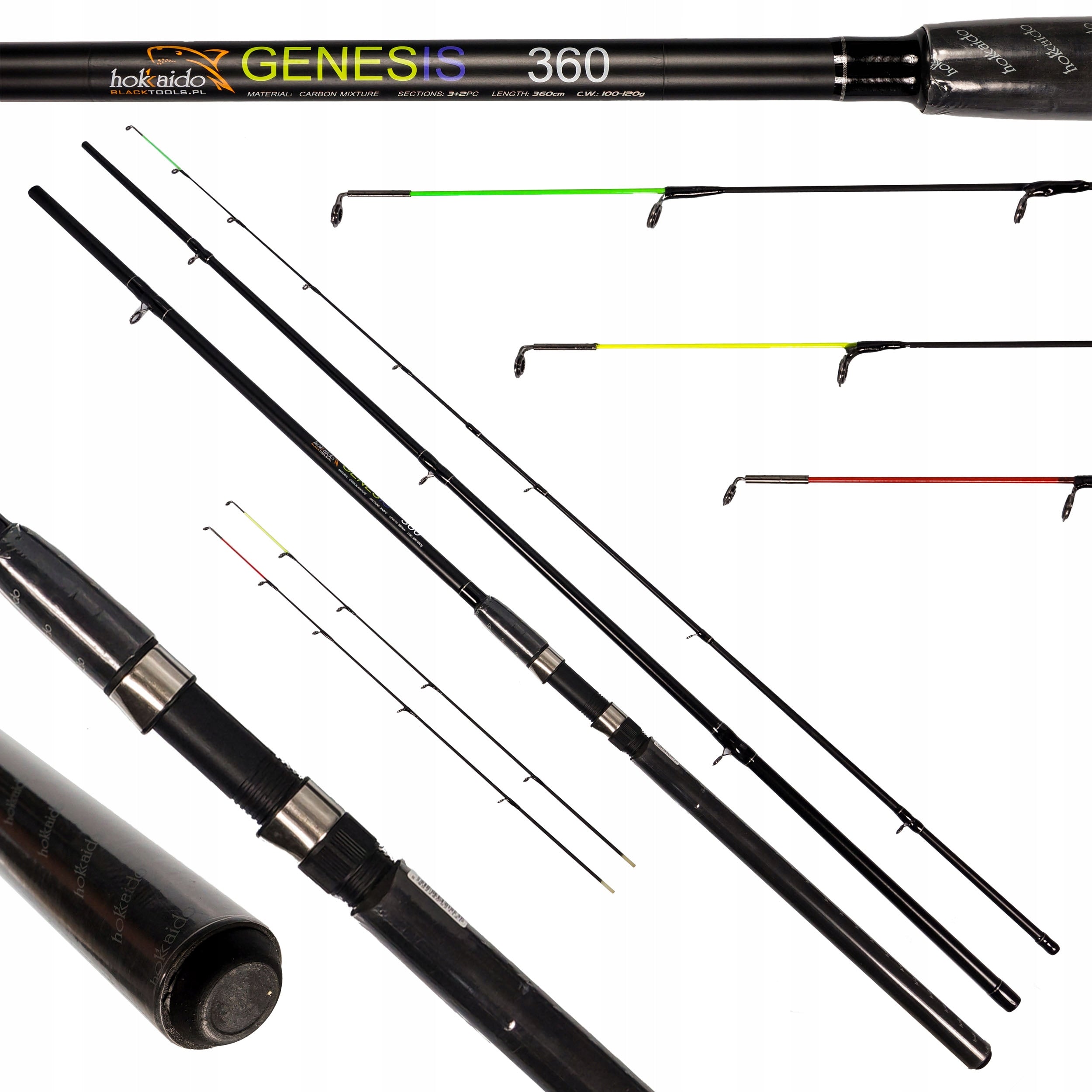 Hokkaido Genesis feeder ritv 3,9m 100-120g Method Mix süsinik