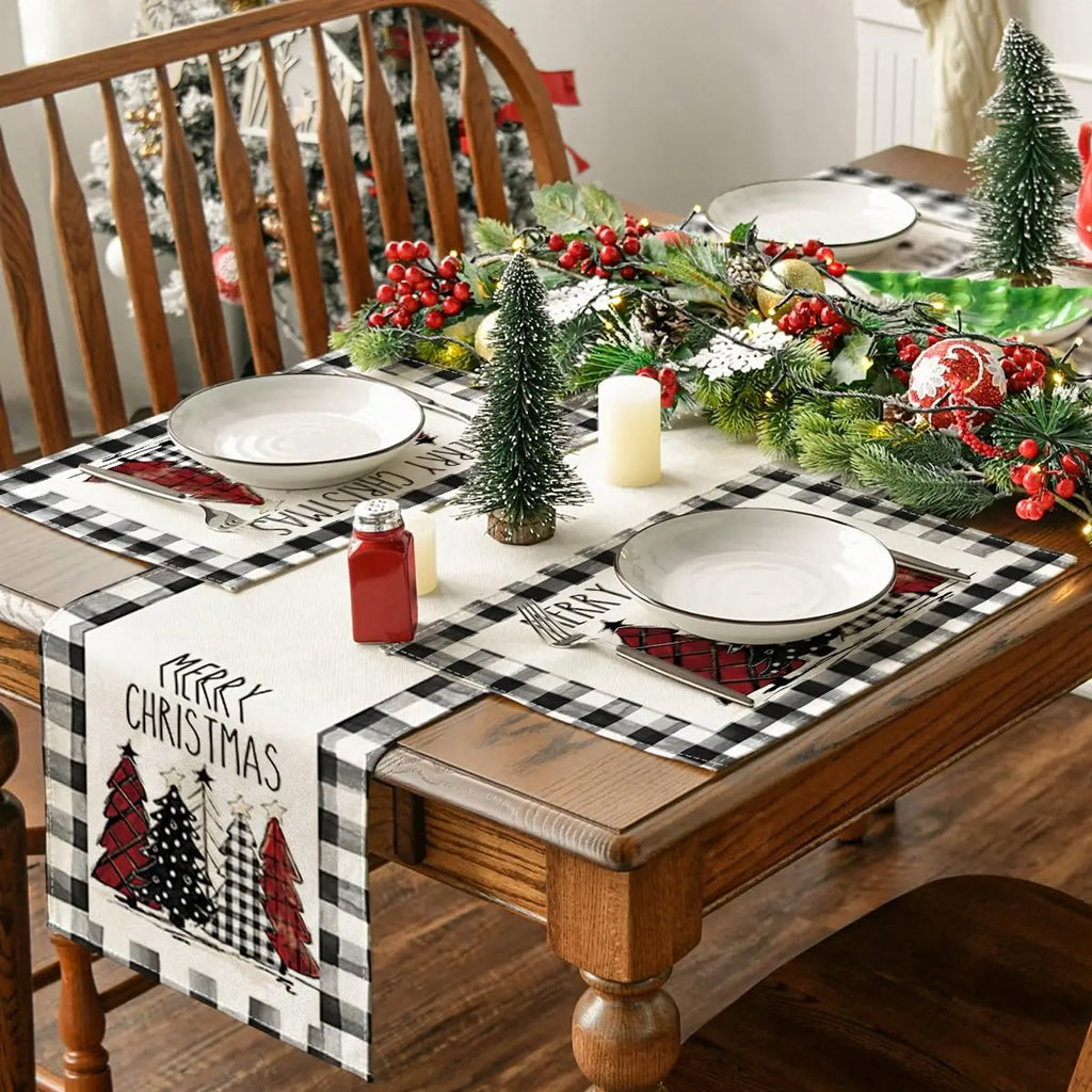 White Table Runner for Christmas Decoration 33x183 cm