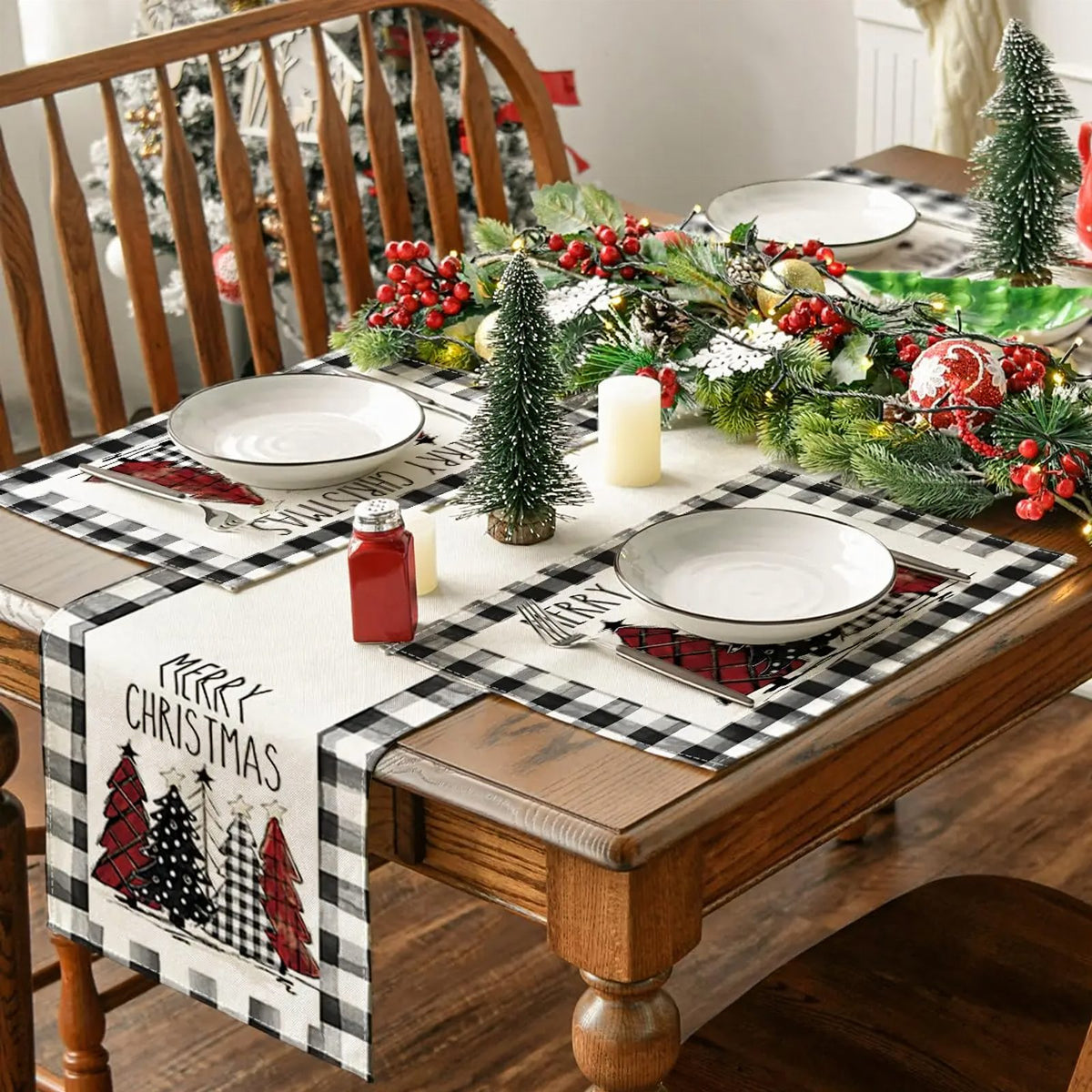 White Table Runner for Christmas Decoration 33x183 cm