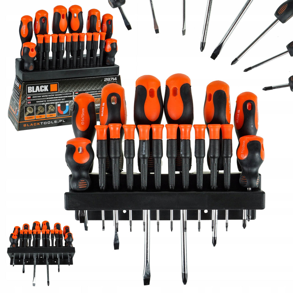 18-Piece Magnetic Screwdriver Set with Stand, Flat and Phillips Heads