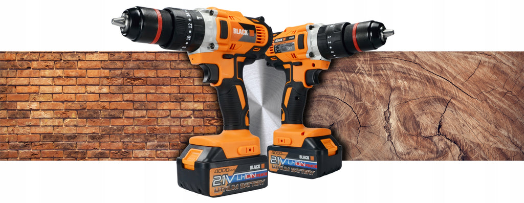 21V juhtmeta löökpuur-kruvikeeraja 2x 4Ah Li-Ion akuga