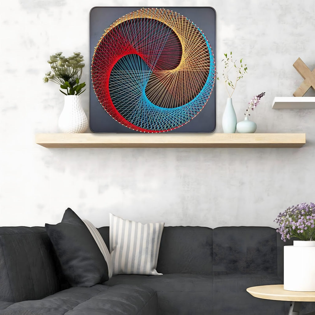Creative String Art Kit with Frame 30x30 cm