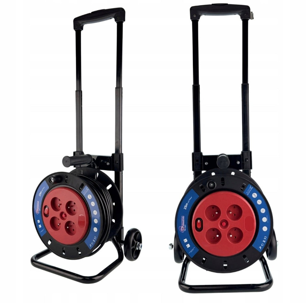 25 m pikenduskaabli rull 3×2,5 mm² IP44 ratastega raamiga (25 m)