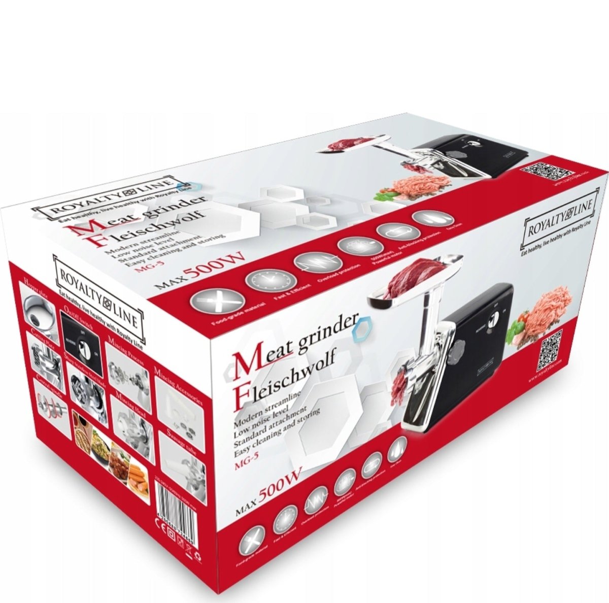 Royalty Line RL-MG5 Black Electric Meat Grinder 500 W