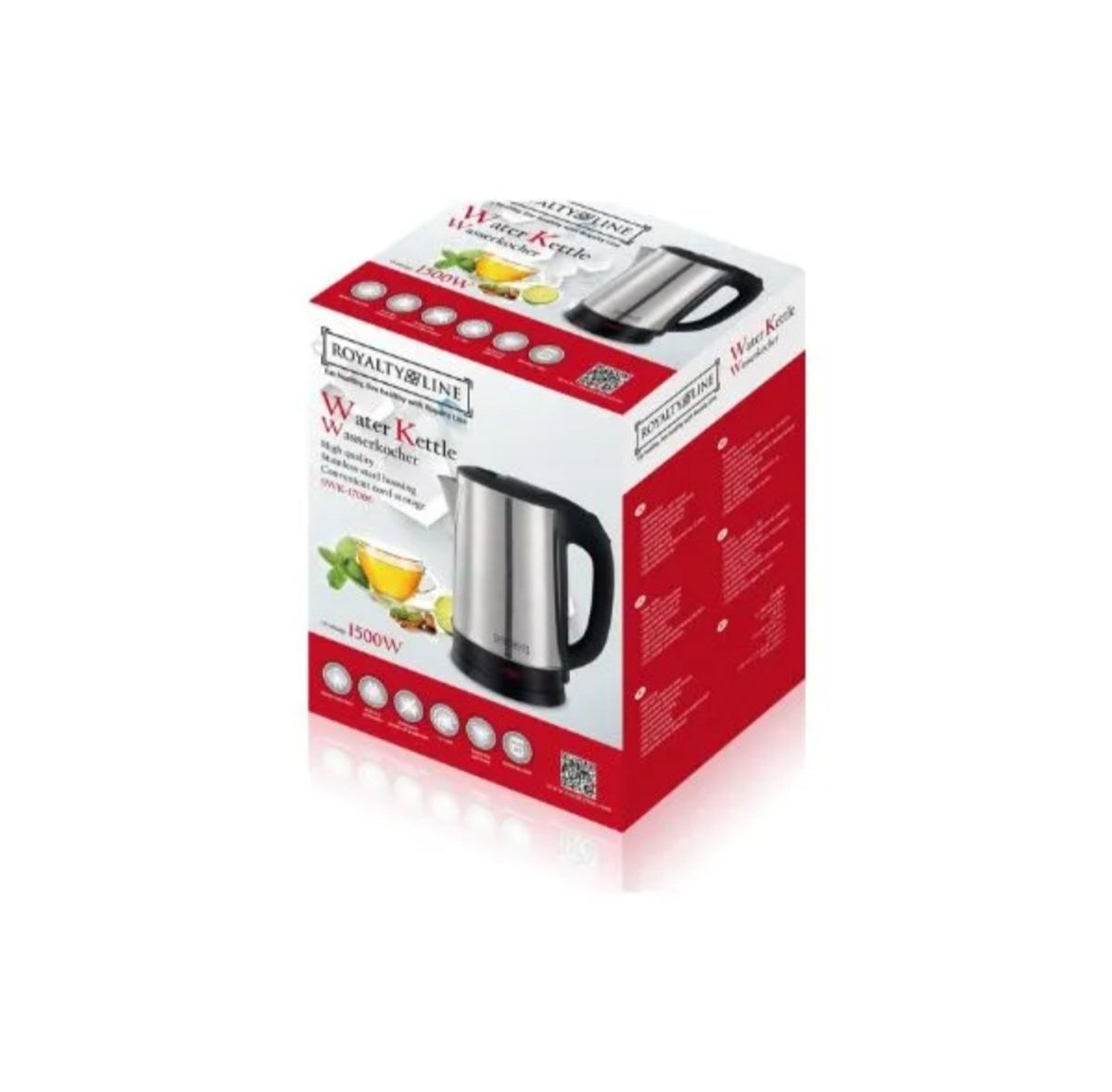 Elektriline veekeetja Royalty Line, 1.8L, 1500W, hõbedane - Ostuklikk