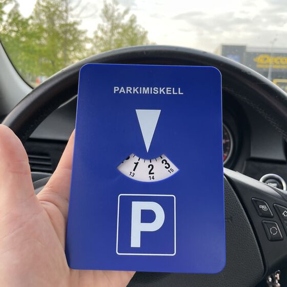 Elektrooniline parkimiskell automaatse aja seadistusega, patareitoitega