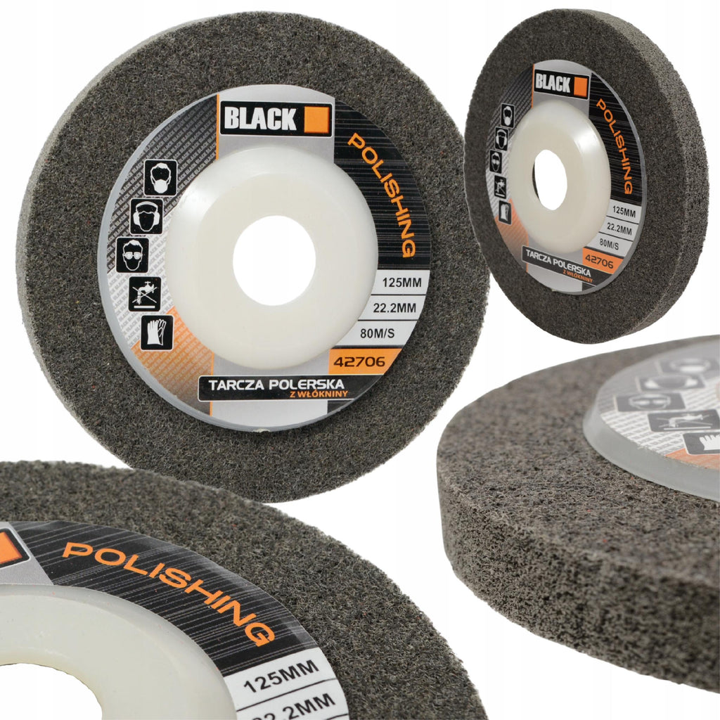 Premium Black 125mm Stainless Steel Nylon Polishing Pad