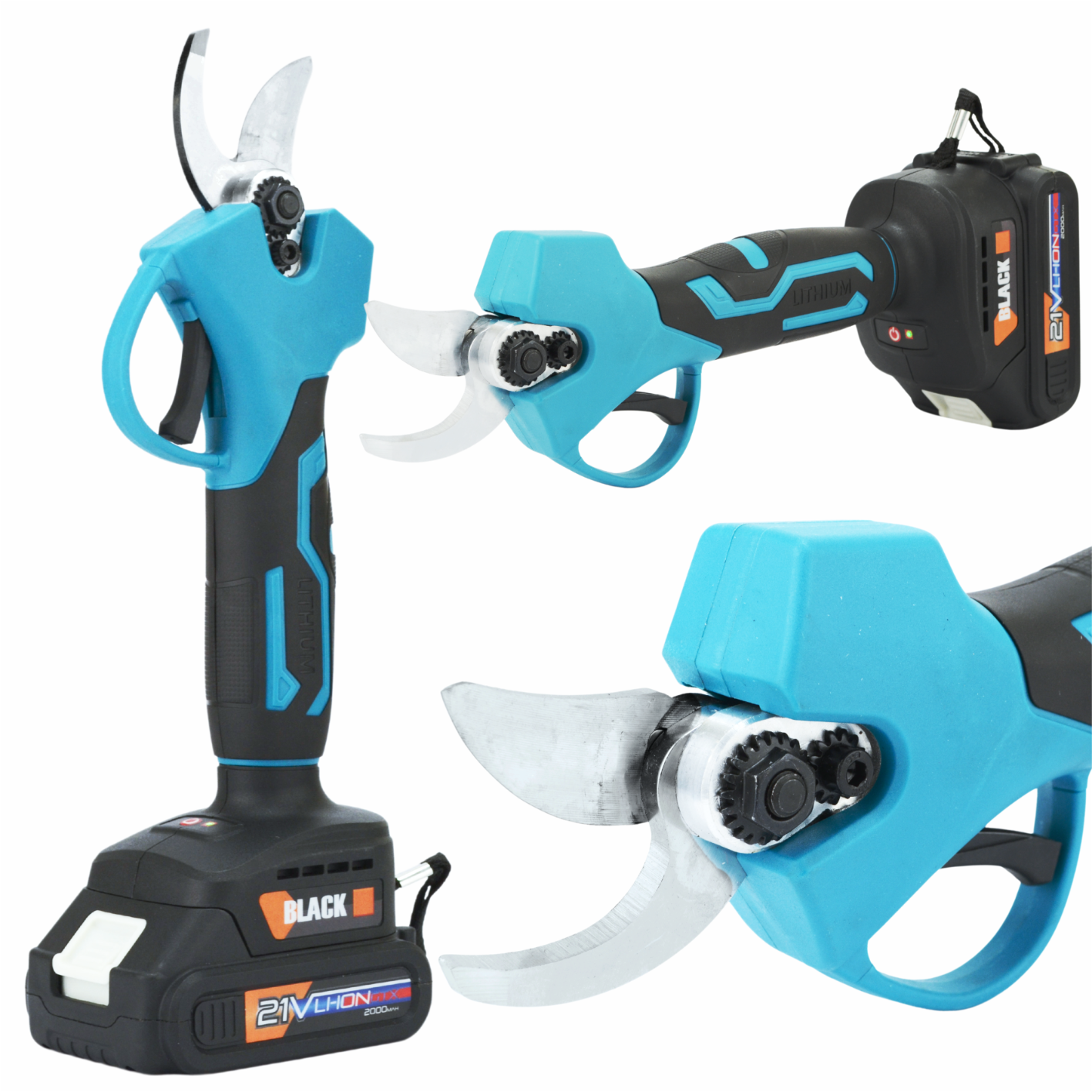 Mega komplekt 2-ühes saag ja oksalõikur 2 m pikendusega, 21V aku, 2 tk laadija, Black