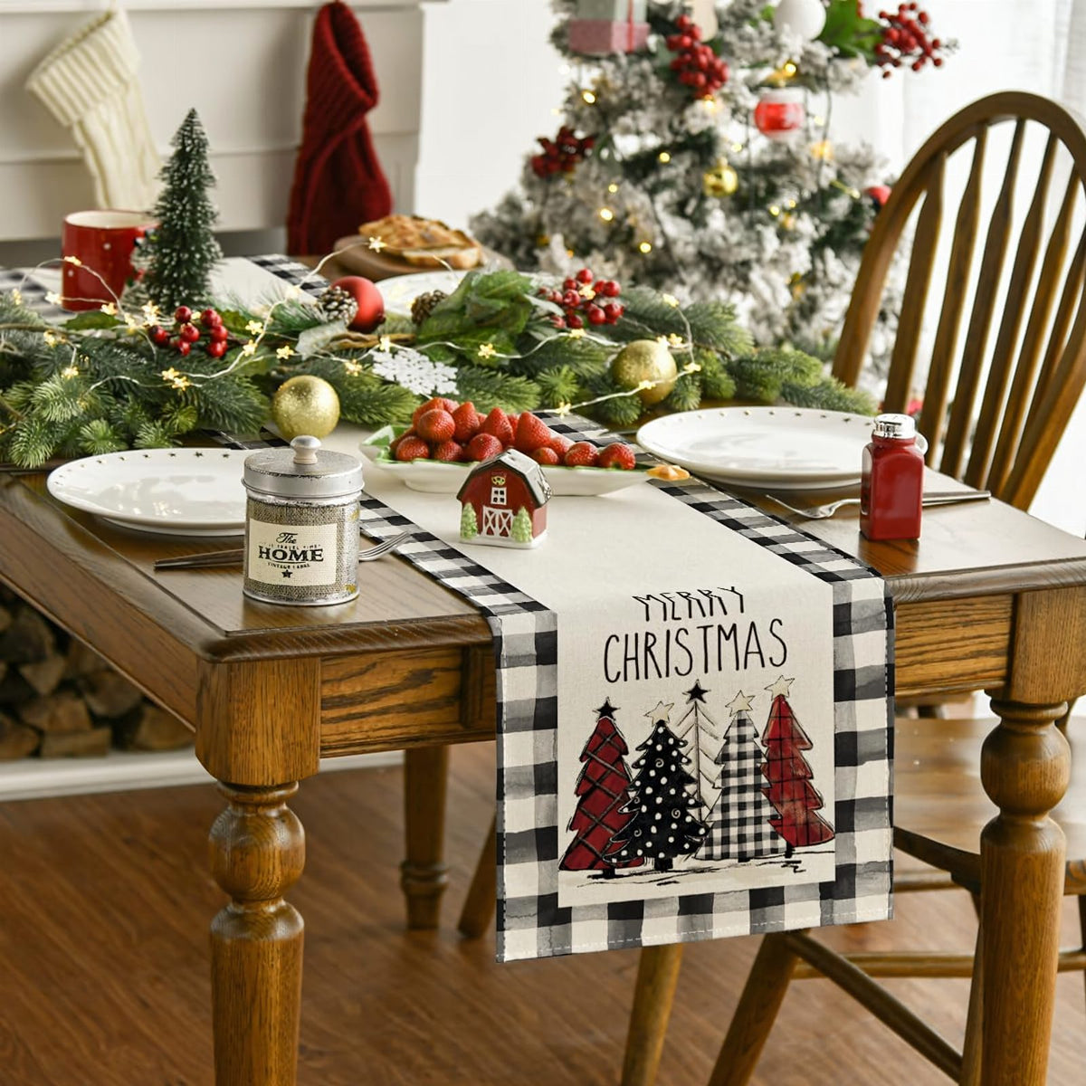 White Table Runner for Christmas Decoration 33x183 cm
