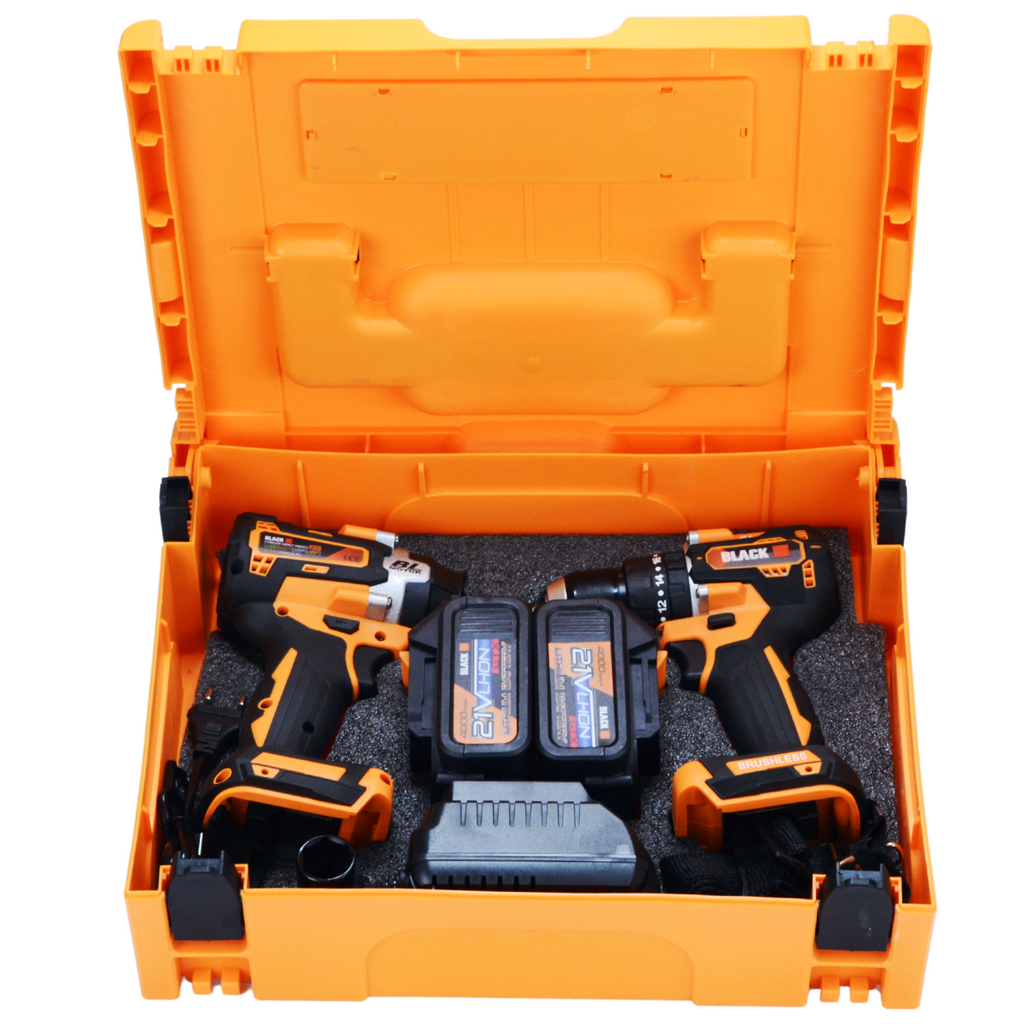 2-ühes juhtmevaba kruvikeeraja ja löökmutrivõtme tööriistakomplekt 21V 2x 4Ah