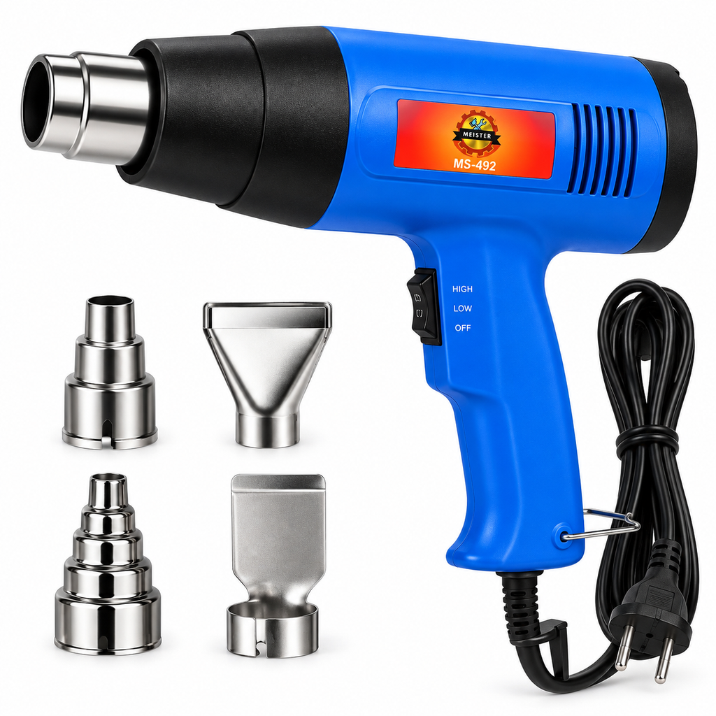 MEISTER MS-492 Heat Gun 2300W 600°C – 2 Modes 500L/min + 4 Nozzles