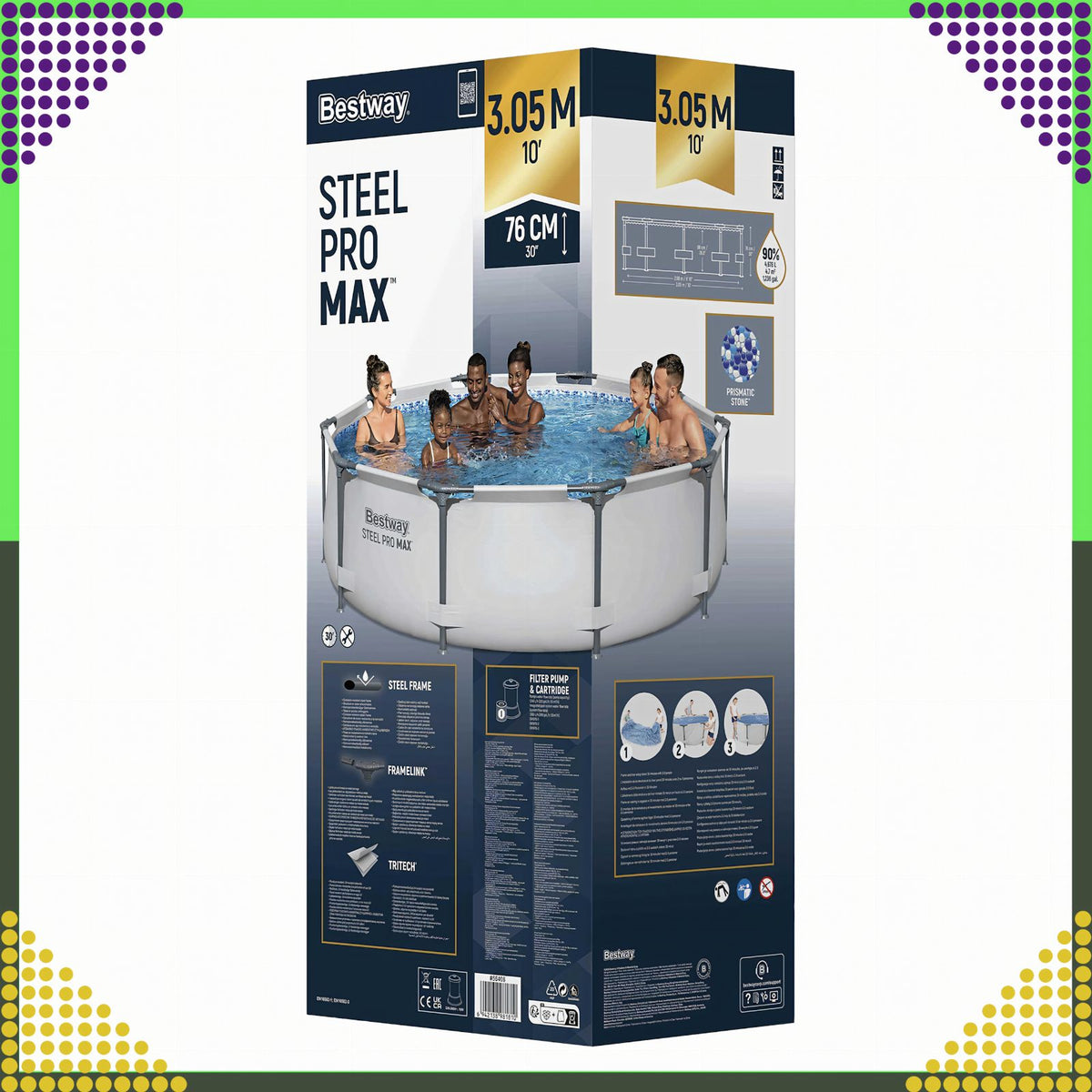 Bestway Steel Pro Max ümmargune karkassbassein 305 × 76 cm 56408