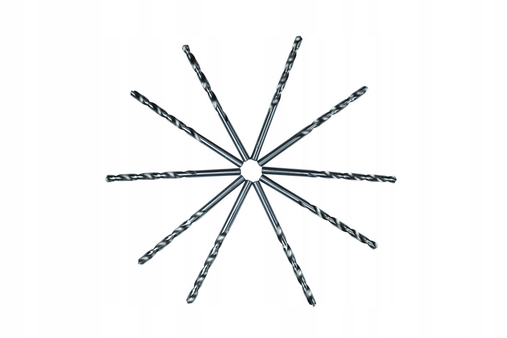 Set of 10 HSS Metal Drills 2.5 mm Black