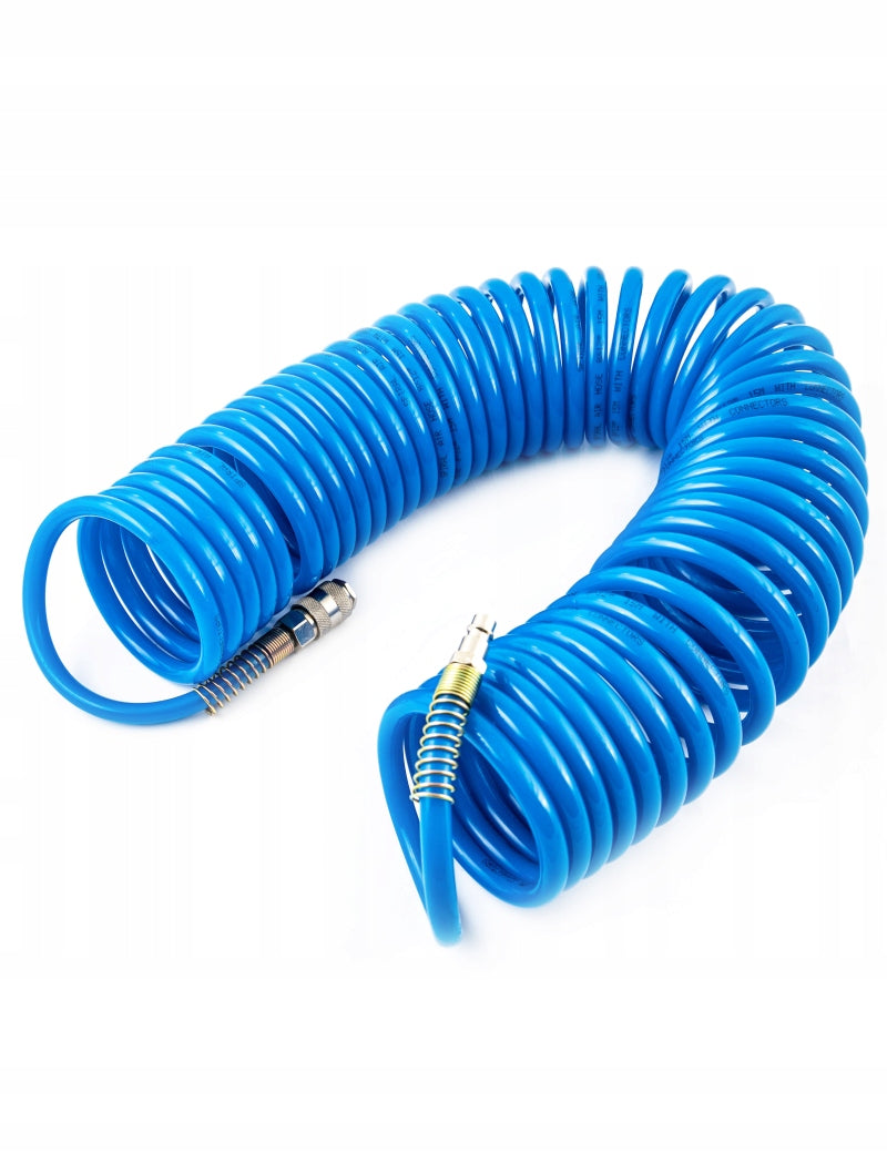 Elastne spiraalvoolik kompressorile 15m kiirliitikutega, Black