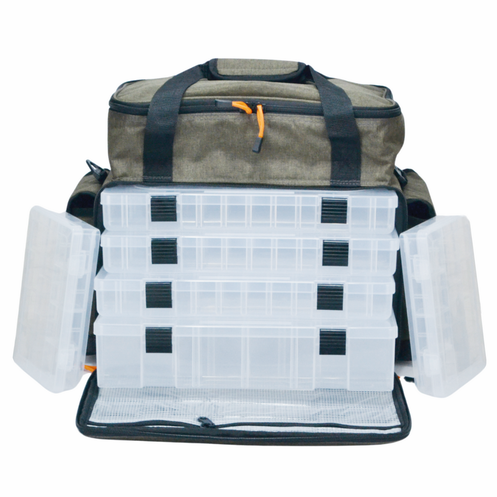 Suur Hokkado kalastuskott õlarihmaga, 6 karpi, jäik põhi, 35x47x23 cm