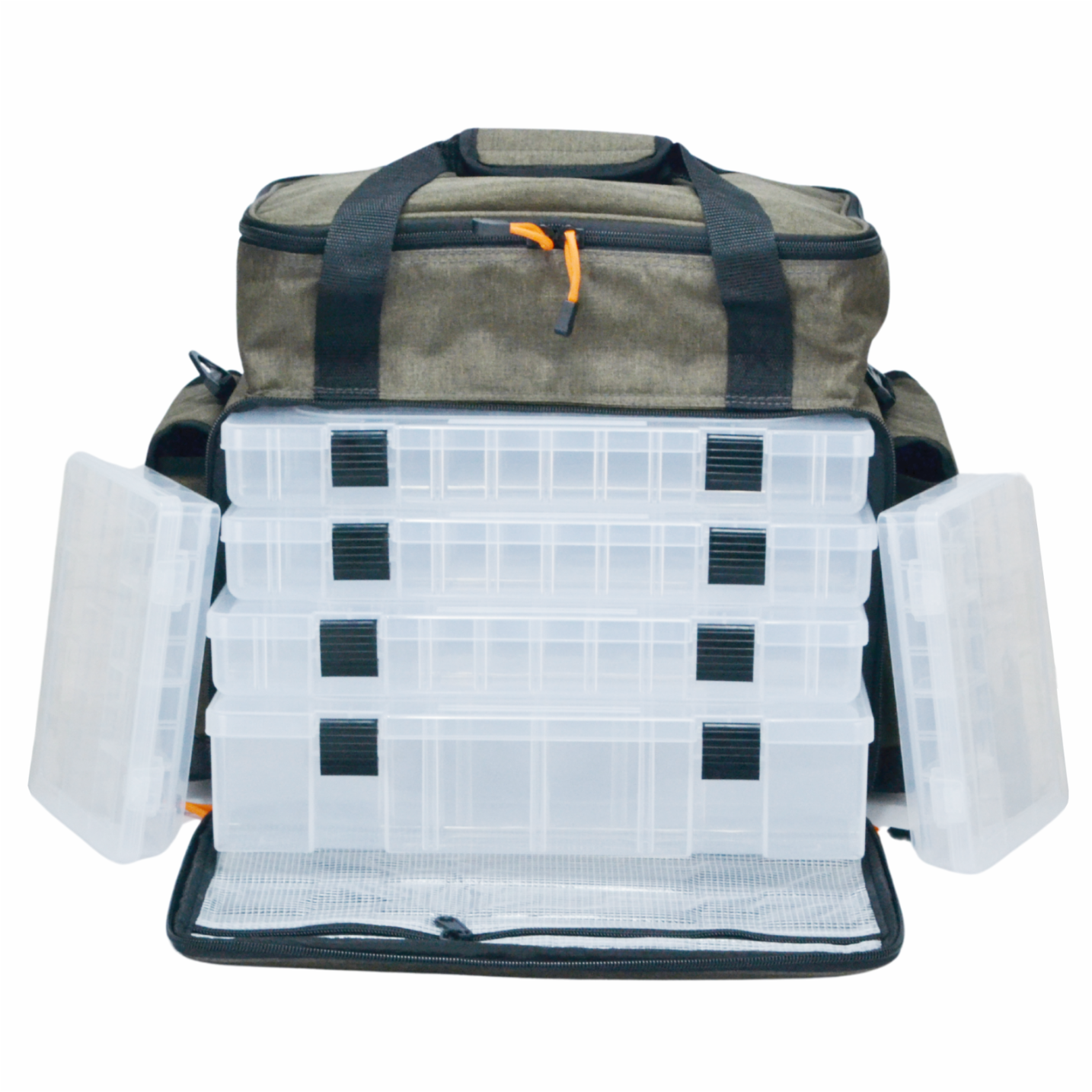 Suur Hokkado kalastuskott õlarihmaga, 6 karpi, jäik põhi, 35x47x23 cm