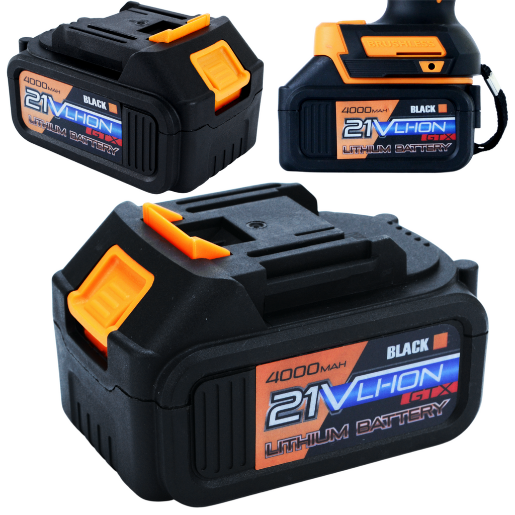 Additional 21V 4Ah Li-Ion Battery for GTX Screwdriver, Grinder, and Wrench – Black