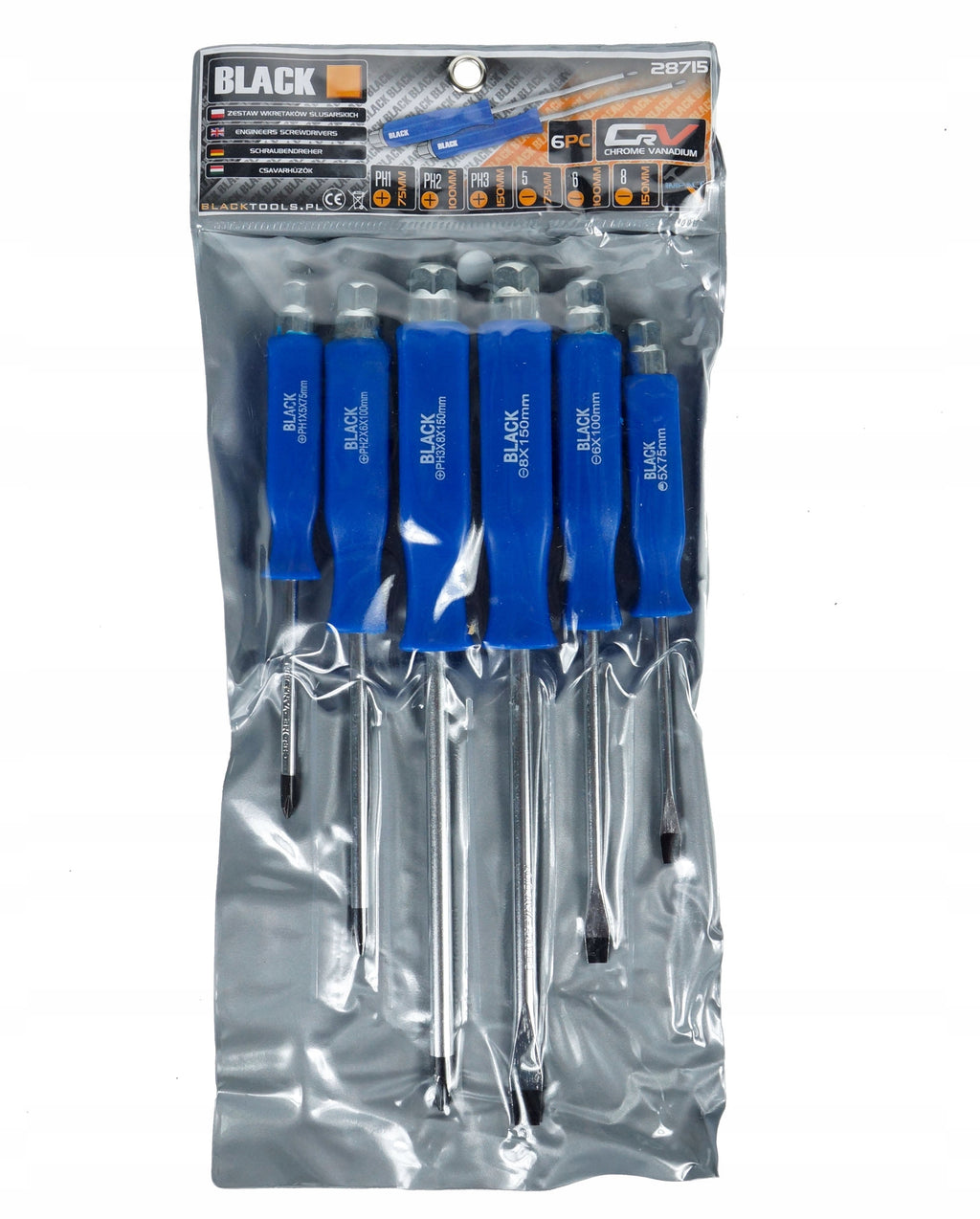 Set of 6 Professional PH2 Impact Screwdrivers