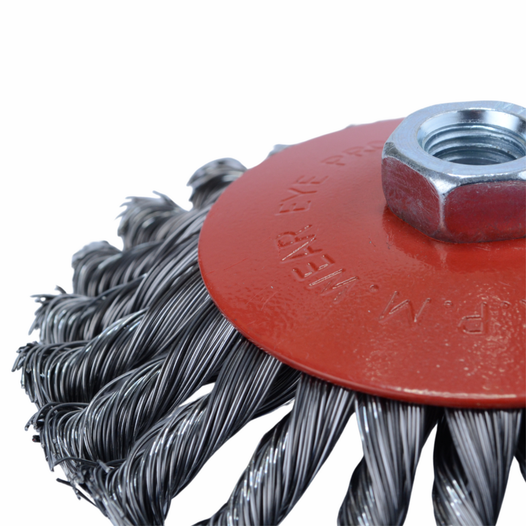 Rotary Braided Brush for Angle Grinder M14 125mm Black