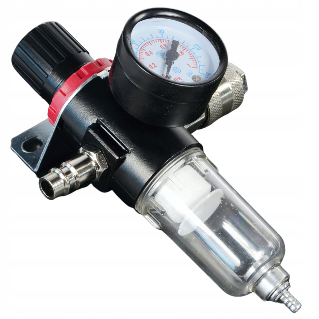 1/4" rõhuregulaator õhufilter äravooluga