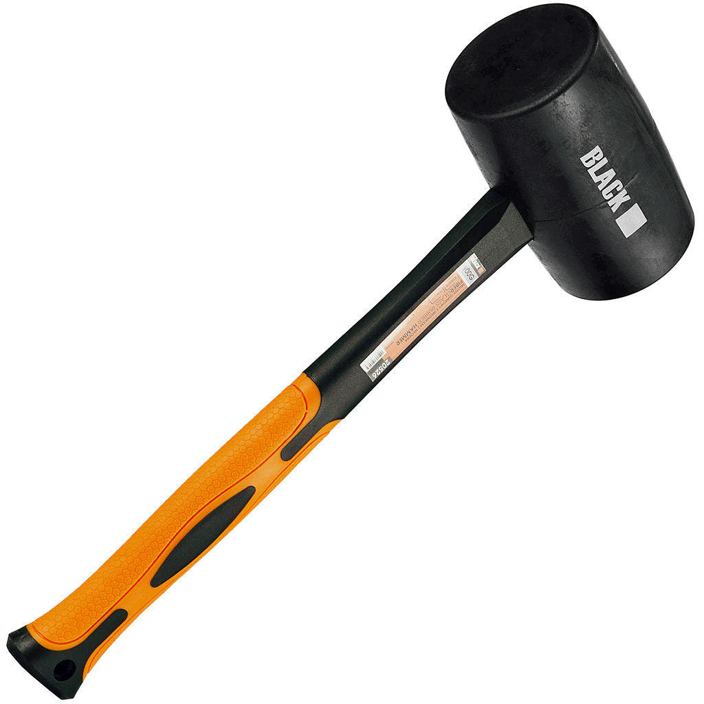 Professionaalne 900g kummivasar klaaskiust käepidemega, must kumm, Black Brand