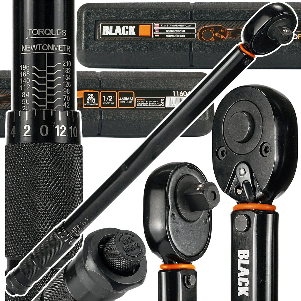 Momentvõti 1/2" 28-210 Nm CrMo & CrV 460mm Must ratastele